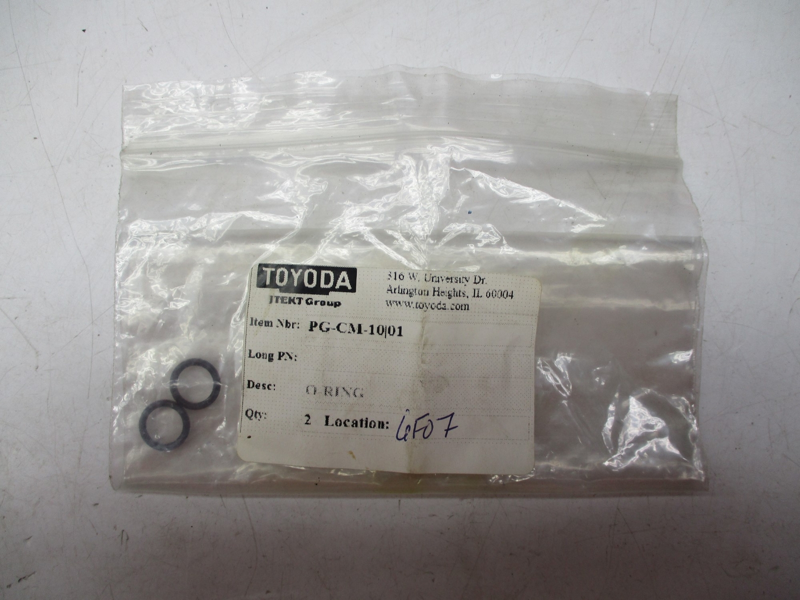 TOYODA PG-CM-10/01 O-RING PKG OF 2 NSMP