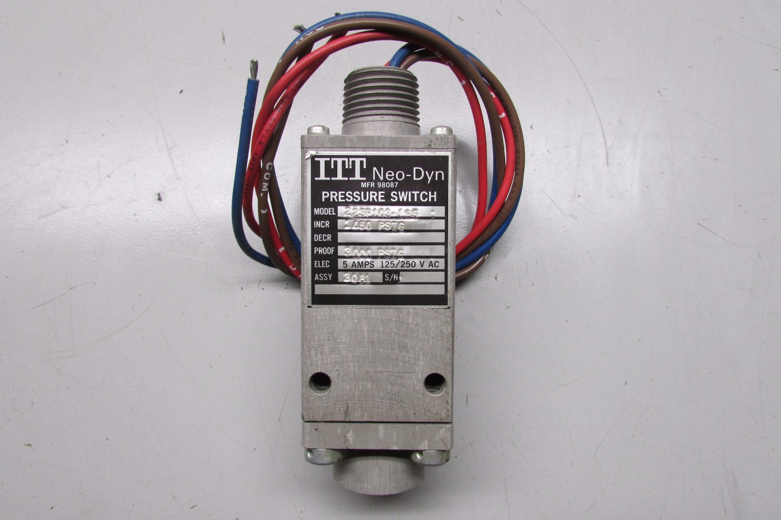 ITT Neo Dyn 225P1C3-195 Pressure Switch