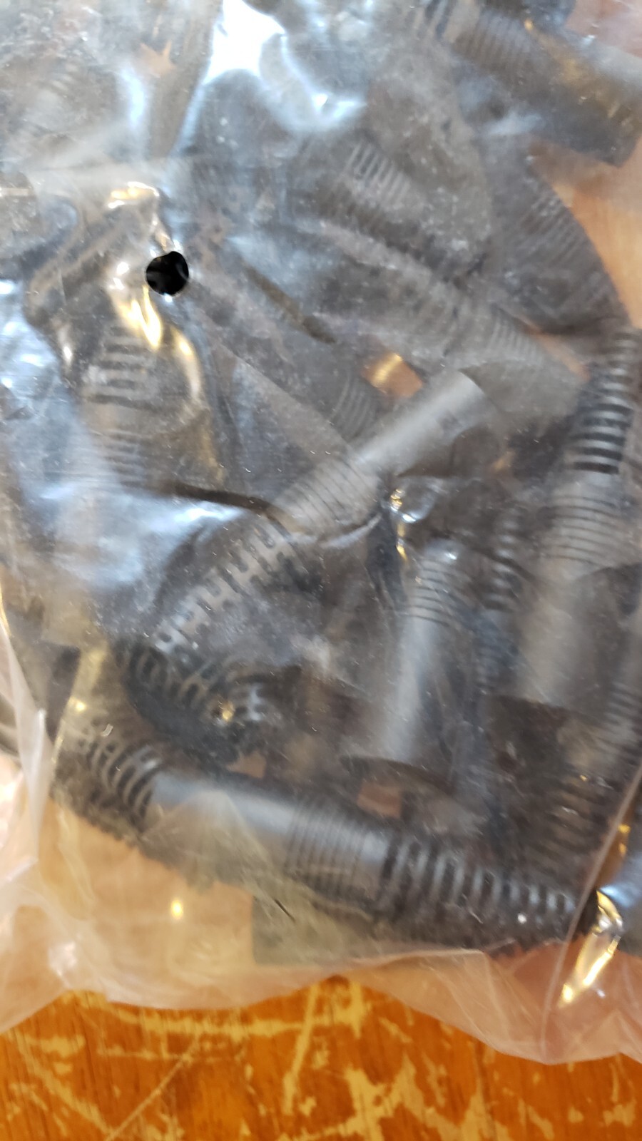 NEW LOT of 40 Connector Cord Guard Black Pigtail 6.35mm Thermoplastic # 212800-1