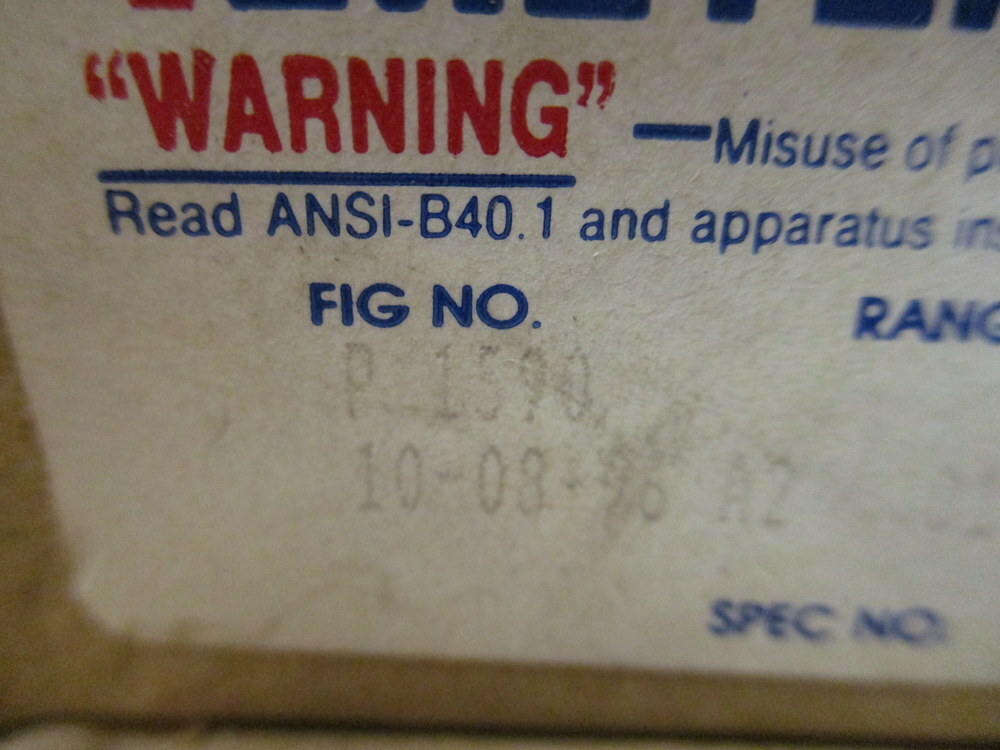 Ametek P-1590 Water Pressure Gauge P1590