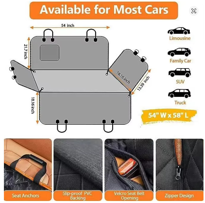 Dog Car Seat Cover Waterproof Pet Dog Carriers Travel Mat Hammock For Small…..