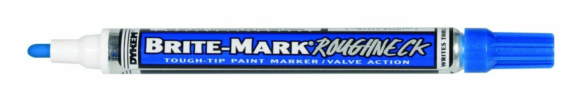 Lot of 12 Dykem #84201 Brite-Mark Roughneck medium tip BLUE paint marker