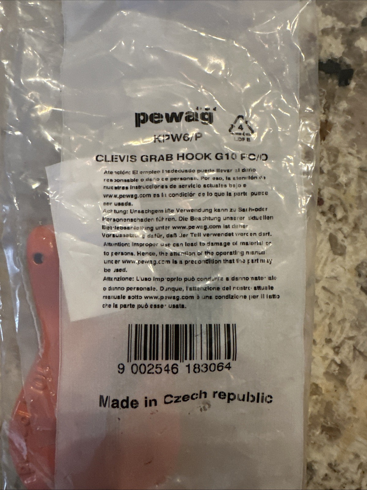PEWAG Clevis Grab Hook KPW 6, G10, PC /O New