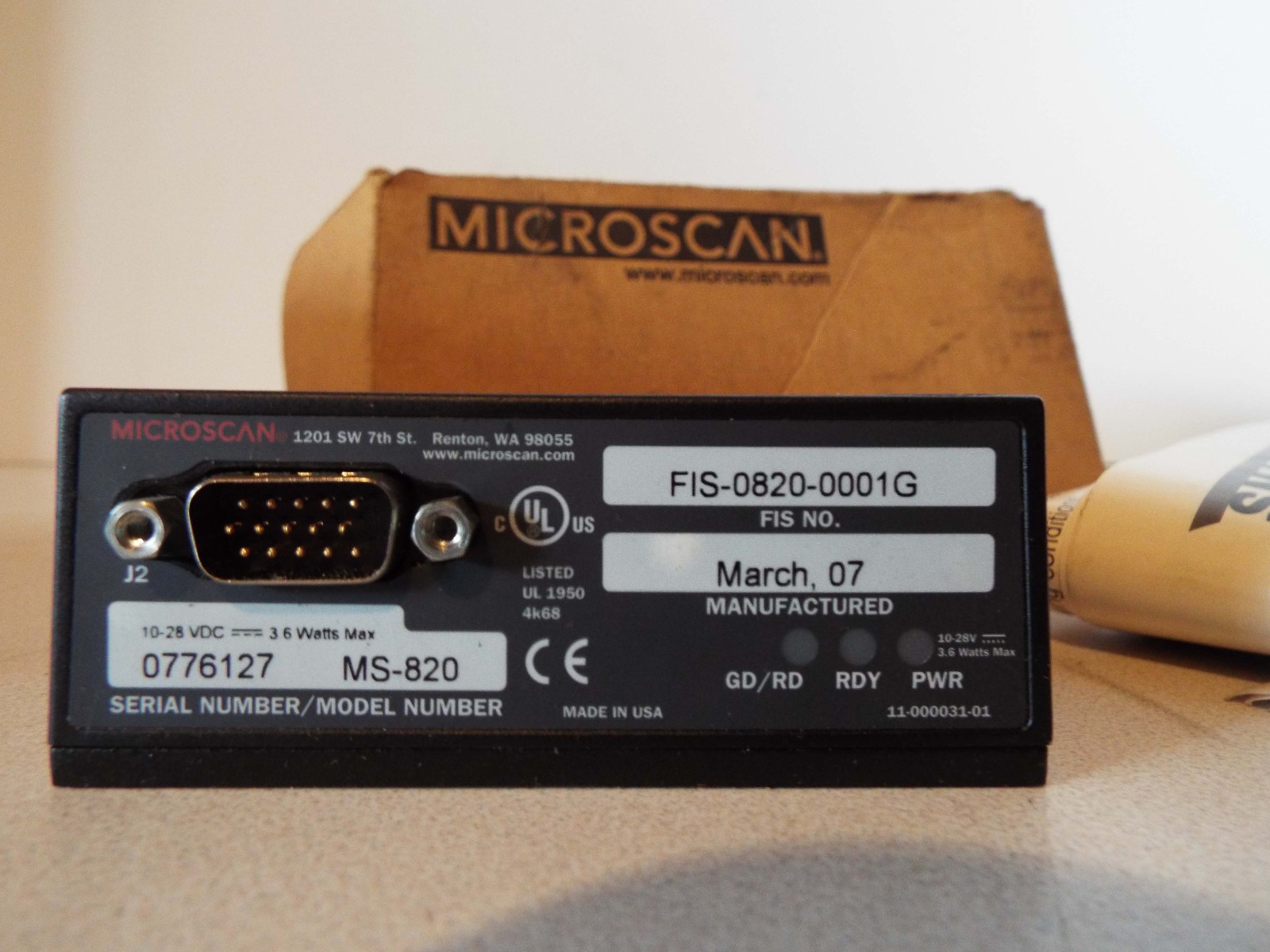 1 NEW MICROSCAN FIS-0820-0001G MS 820 LASER SCANNER ***MAKE OFFER***