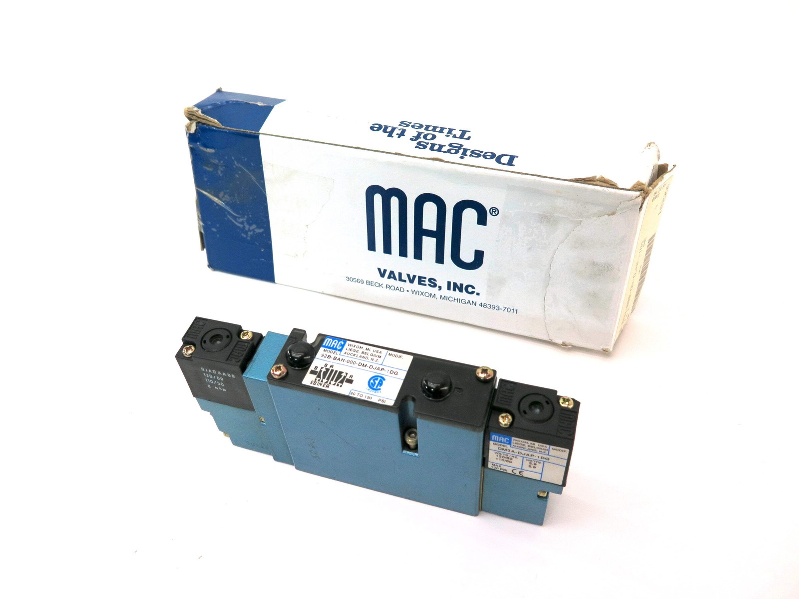 MAC Valves 92B-BAH-000-DM-DJAP-1DG 20 to 120 Psi 120 Vac DM3A-DJAP-1DG