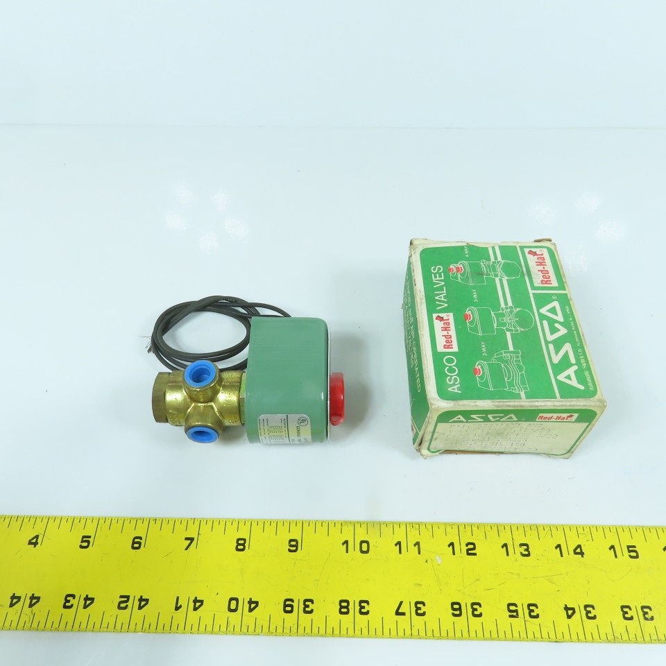 Asco 8320A184 Air, Gas, Water Solenoid Valve 120V 10.5W 1/4″ NPT 150PSI 3-Way