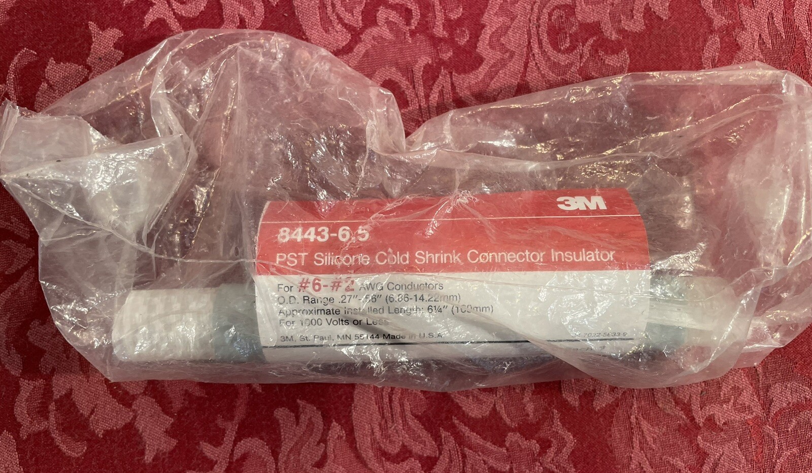 3M 8443-6.5 Shrink Tubing,0.56In Id,WHITE ,6-1/2In