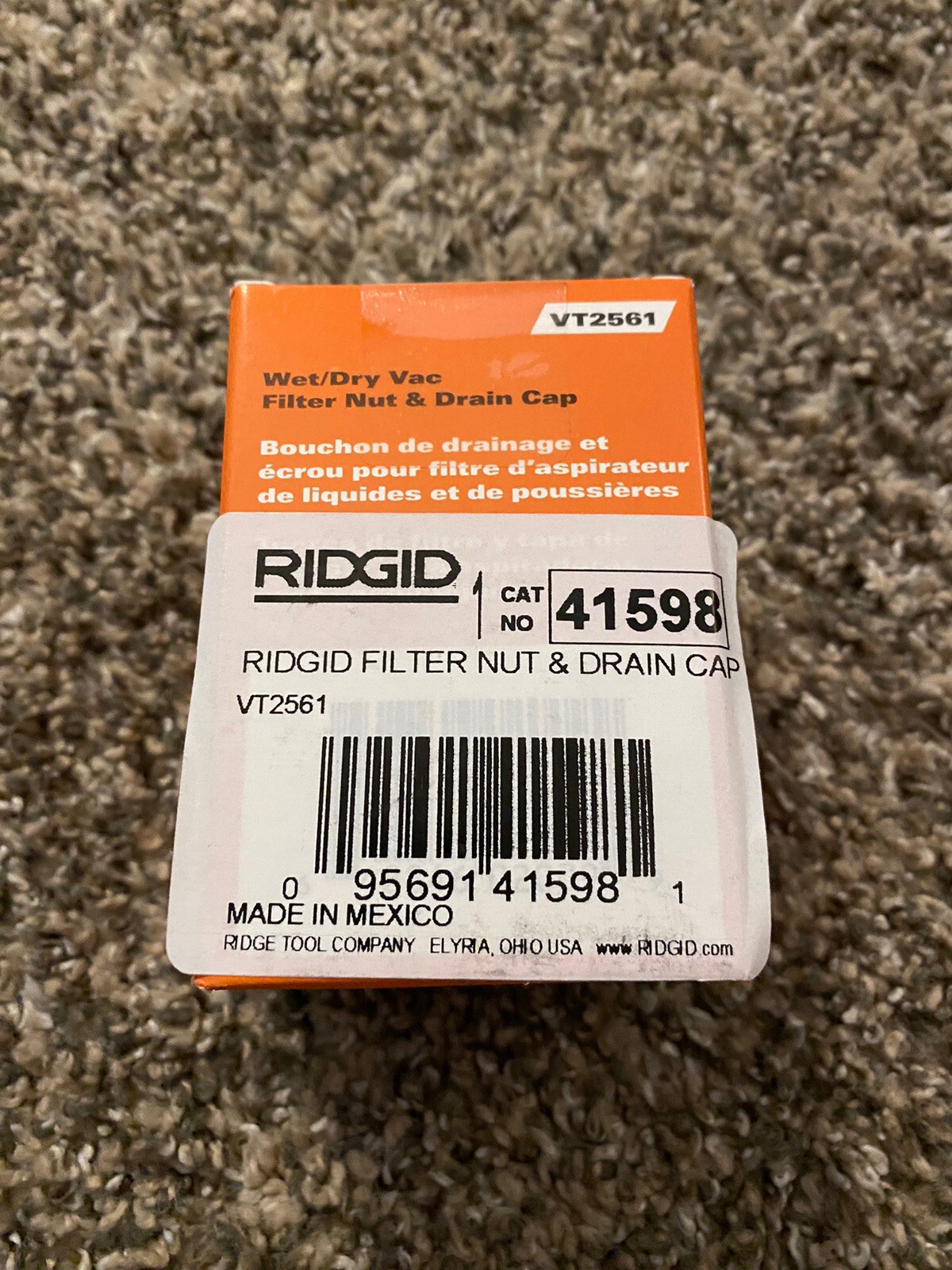 RIDGID VT2561 (41598) Filter Nut & Cap for Wet/Dry Vacs, Before 2010