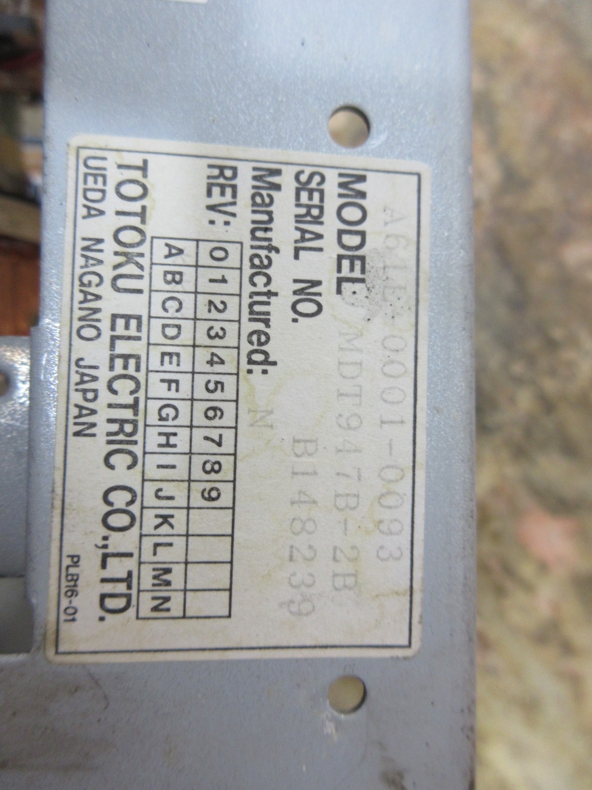 TAKISAWA TW-30 TOTOKU MONITOR DISPLAY A61L-0001-0093 MDT947B-2B