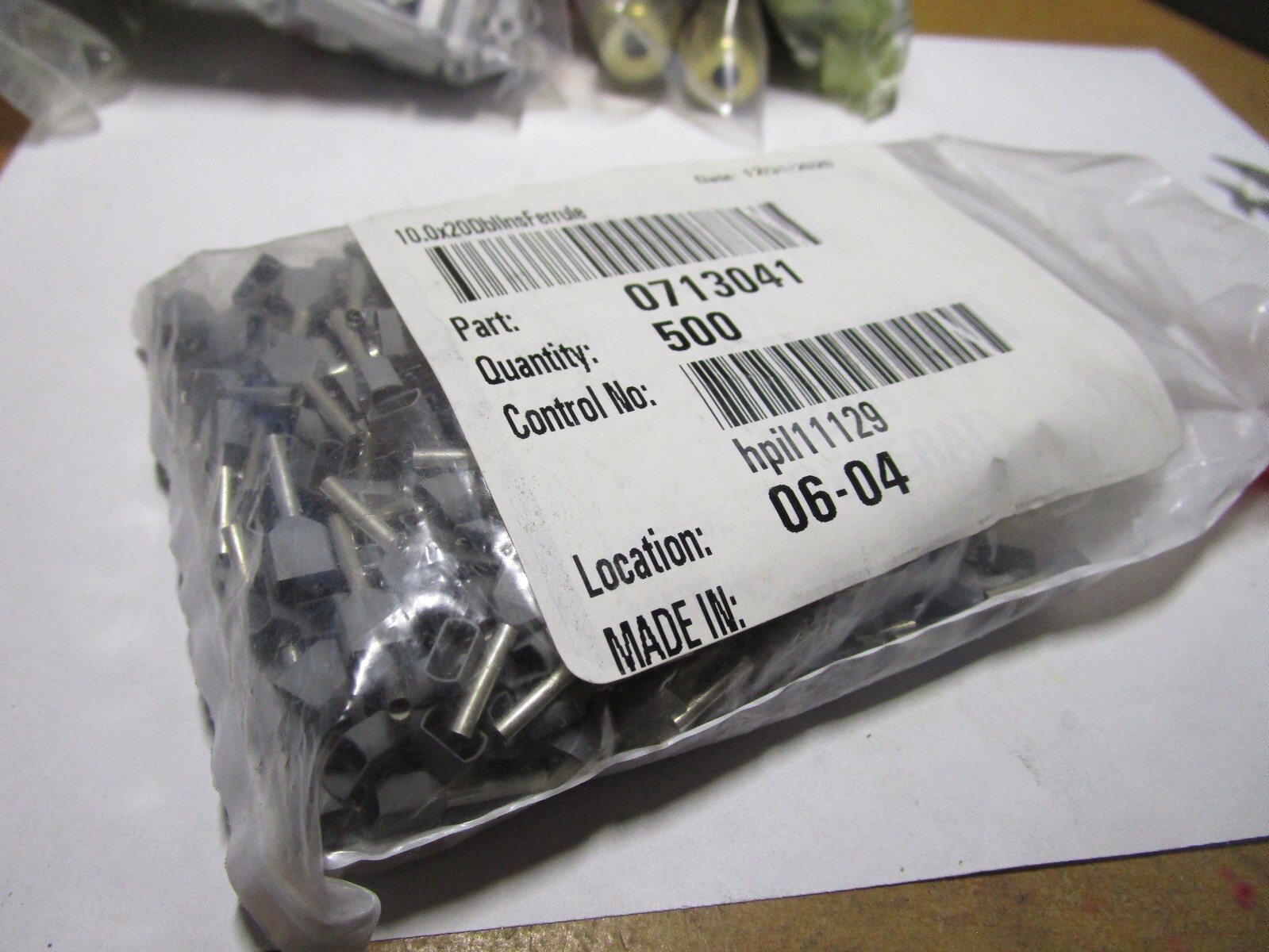Panduit Ferrule, 18 AWG, PP, 9/16in QTY 500
