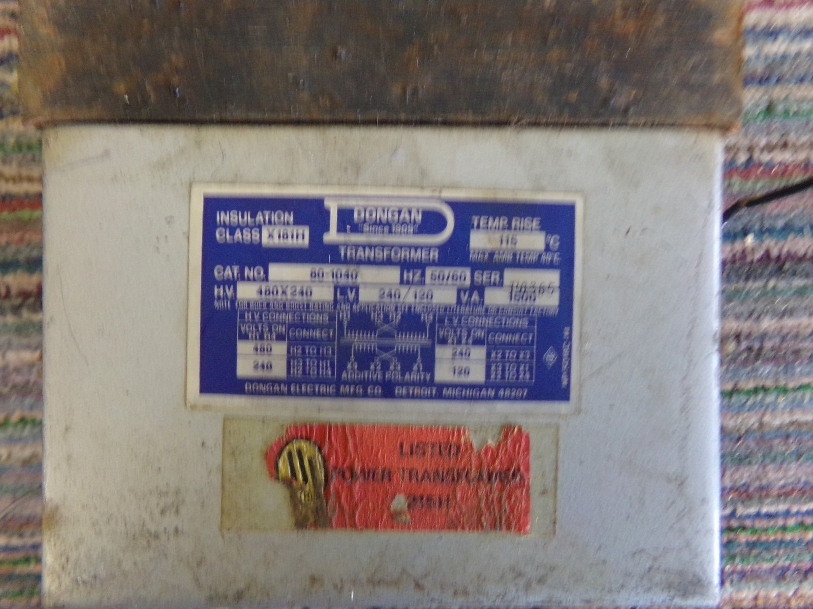 Dongan Transformer 80-1040, Single Phase General Purpose *FREE SHIPPING*