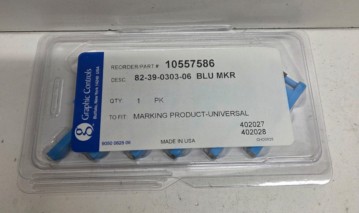 LOT OF 6 NEW IN BOX! GRAPHIC CONTROLS BLUE CHART RECORDER PENS 10557586