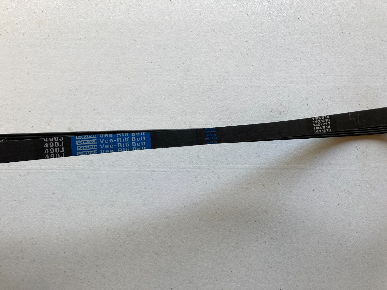 Timken Carlisle 490J6 Vee-Rib Poly V Belt Made in Thailand 490J