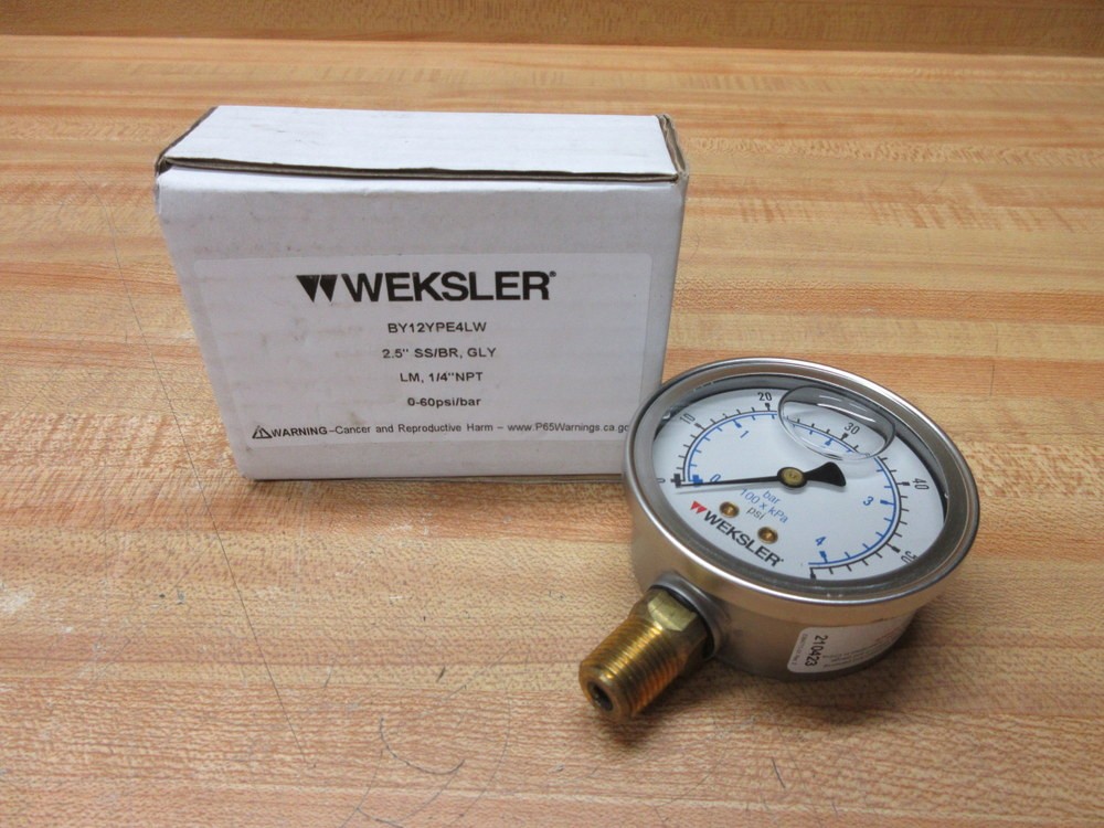 Weksler BY12YPE4LW Pressure Gauge (Pack of 3)