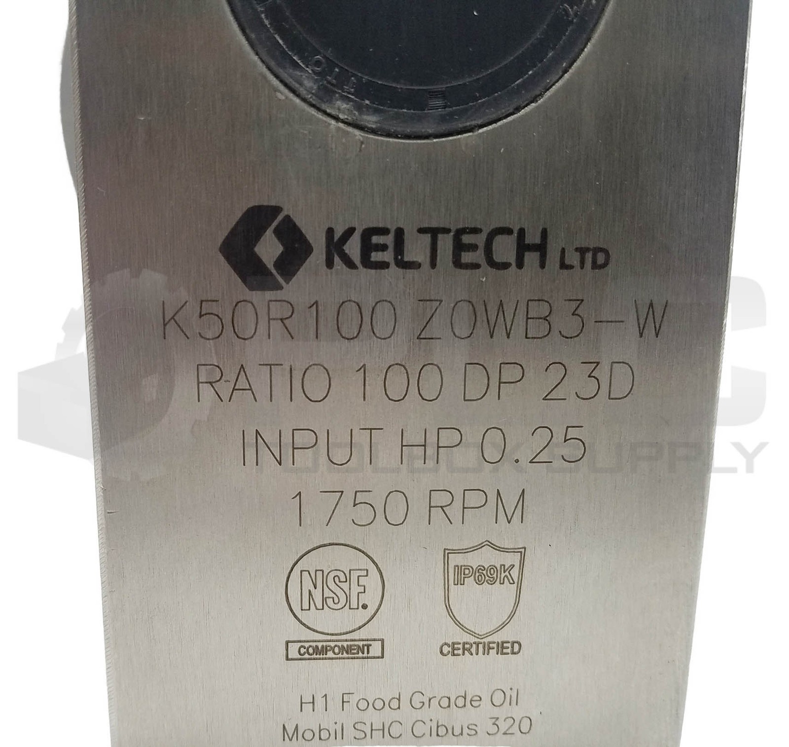 NEW KELTECH K50R100Z0WB3-W GEAR REDUCER RATIO 100 DP 23D, INPUT 0.25HP 1750RPM
