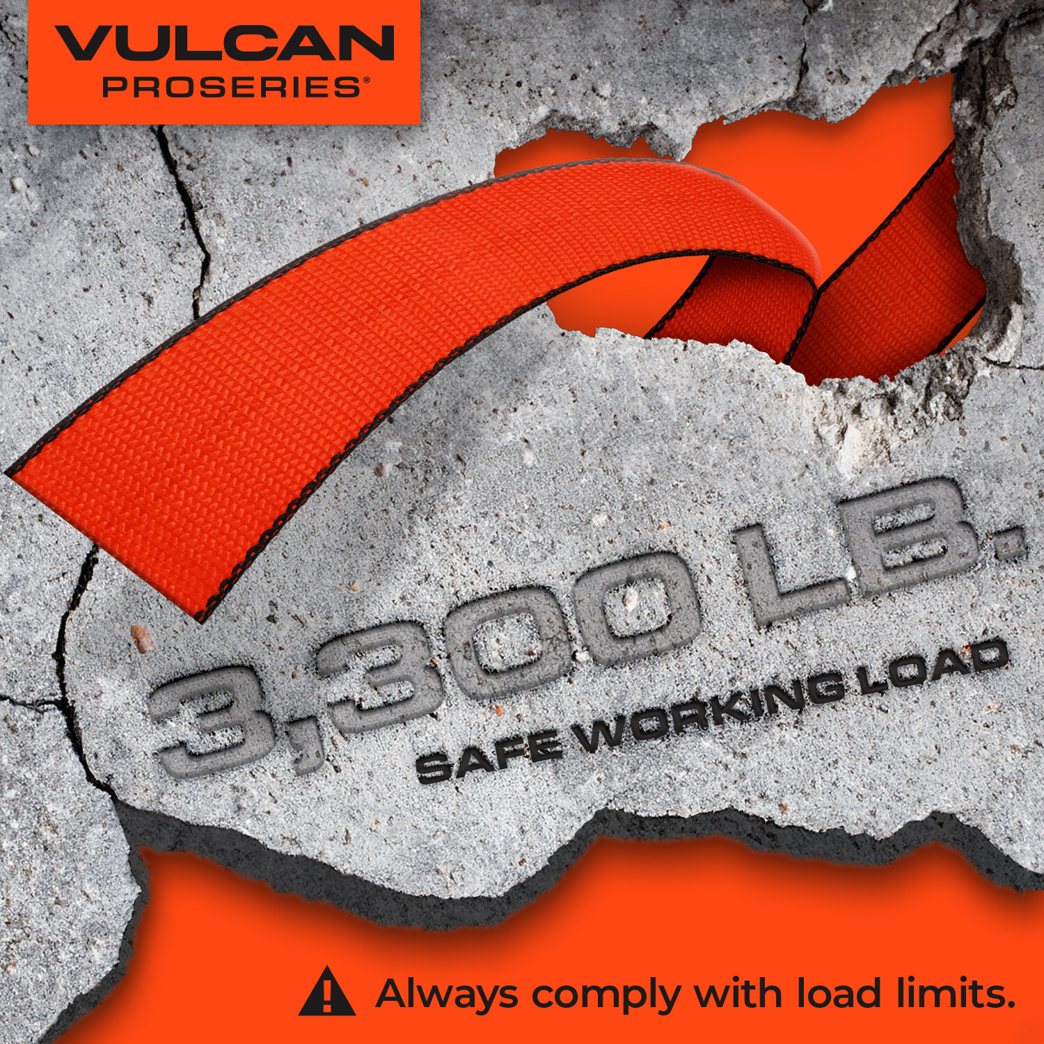 VULCAN PROSeries Orange Axle & Ratchet Strap Tie Down Kit