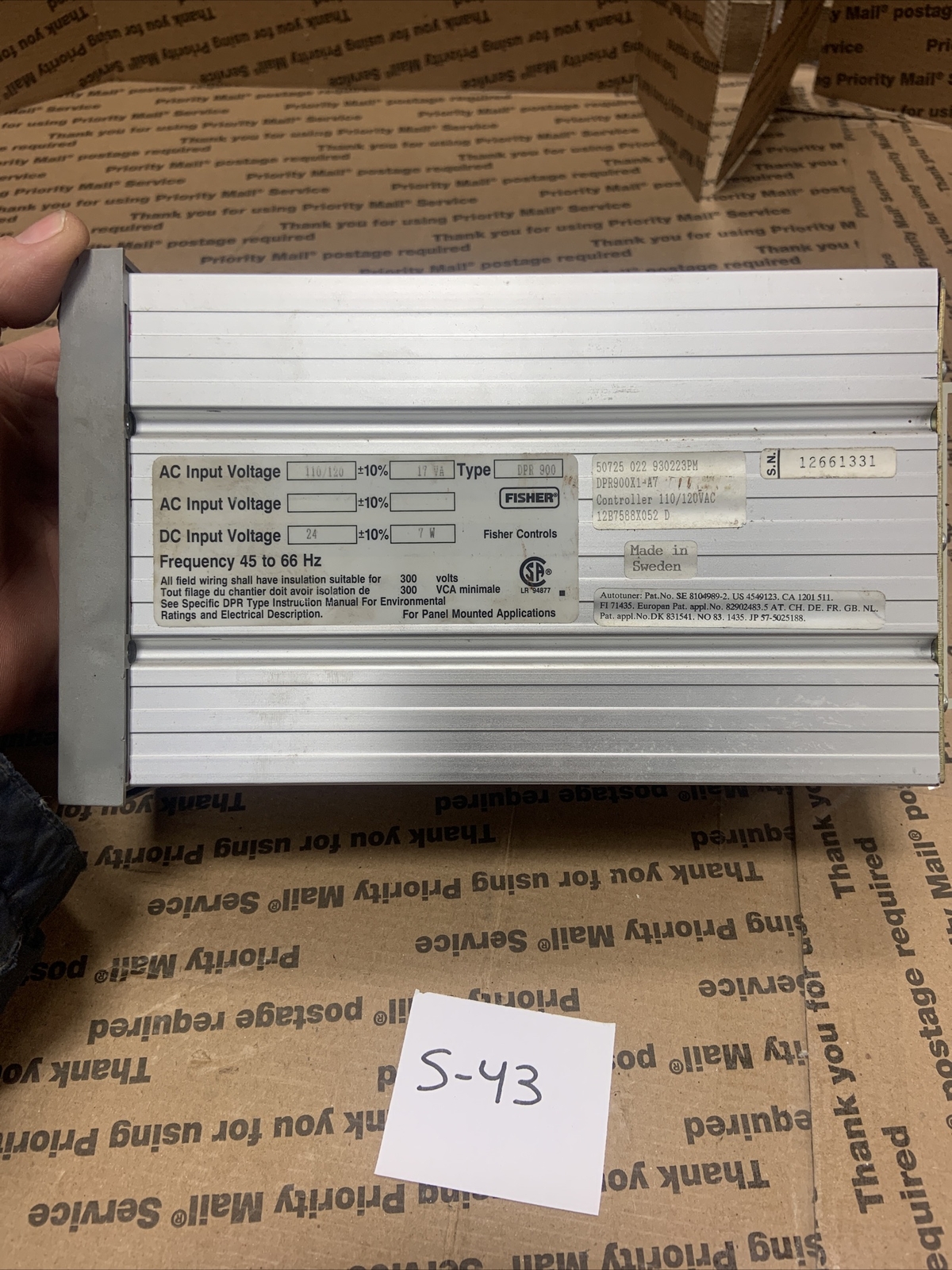 FISHER DPR900X1-A7 CONTROLLER TYPE DPR900 DPR900X1A7 12B7588X052