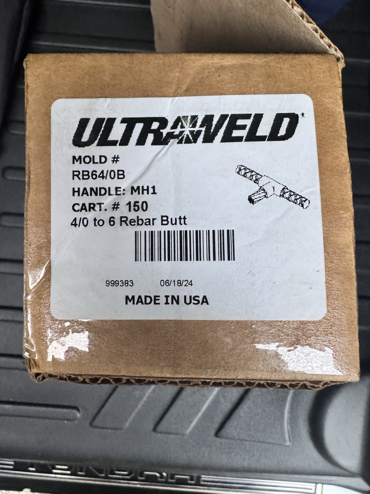 Ultraweld RB64/0B | #6 REBAR | 4/0 STR Steel Mold