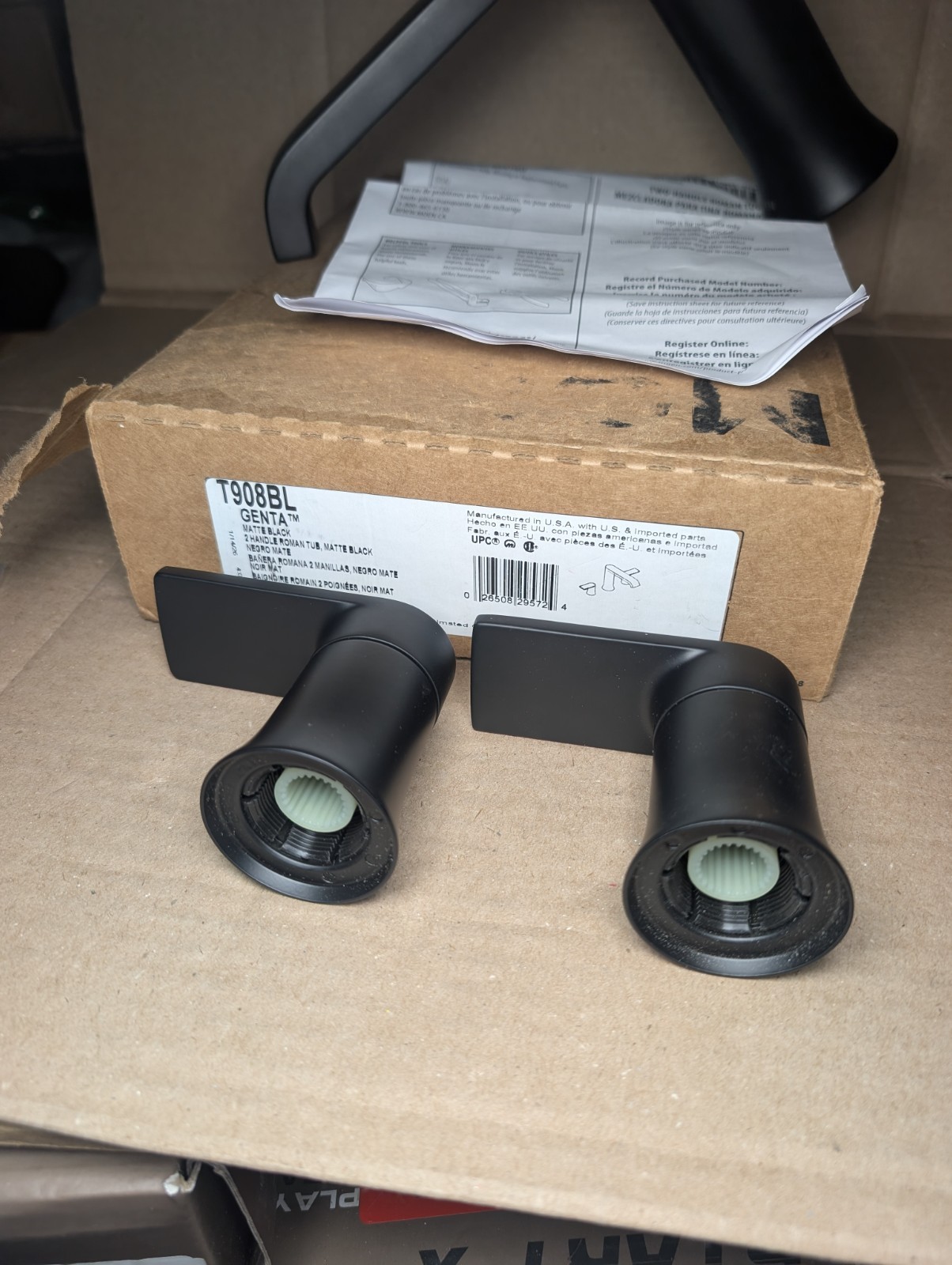 Moen T908BL Genta Two Handle Roman Tub Faucet Matte Black Trim Only