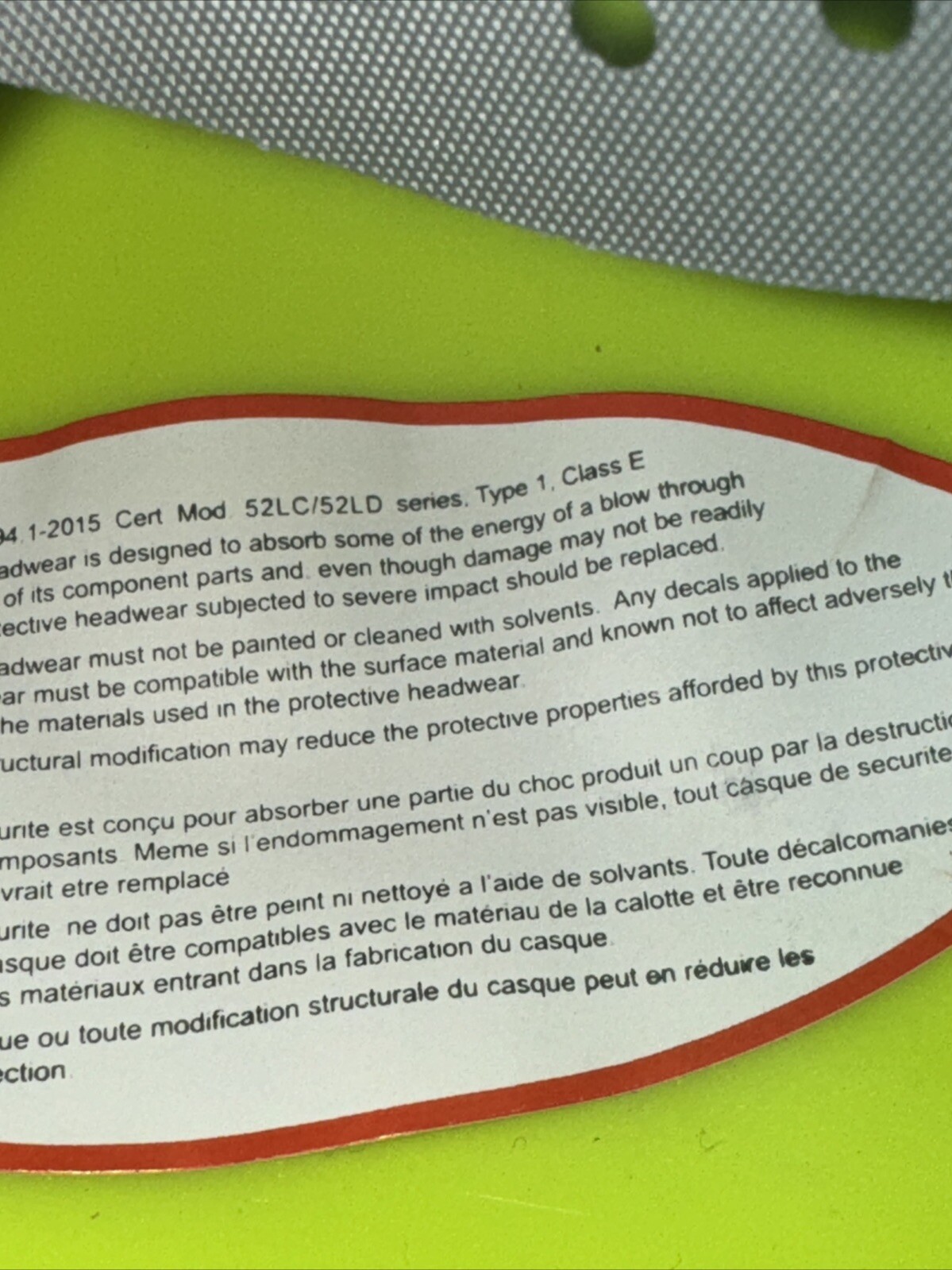 Brand New CONDOR 52LC/LD Hard Hat,Type 1, Class E,Hi-Vis Green. (TS)