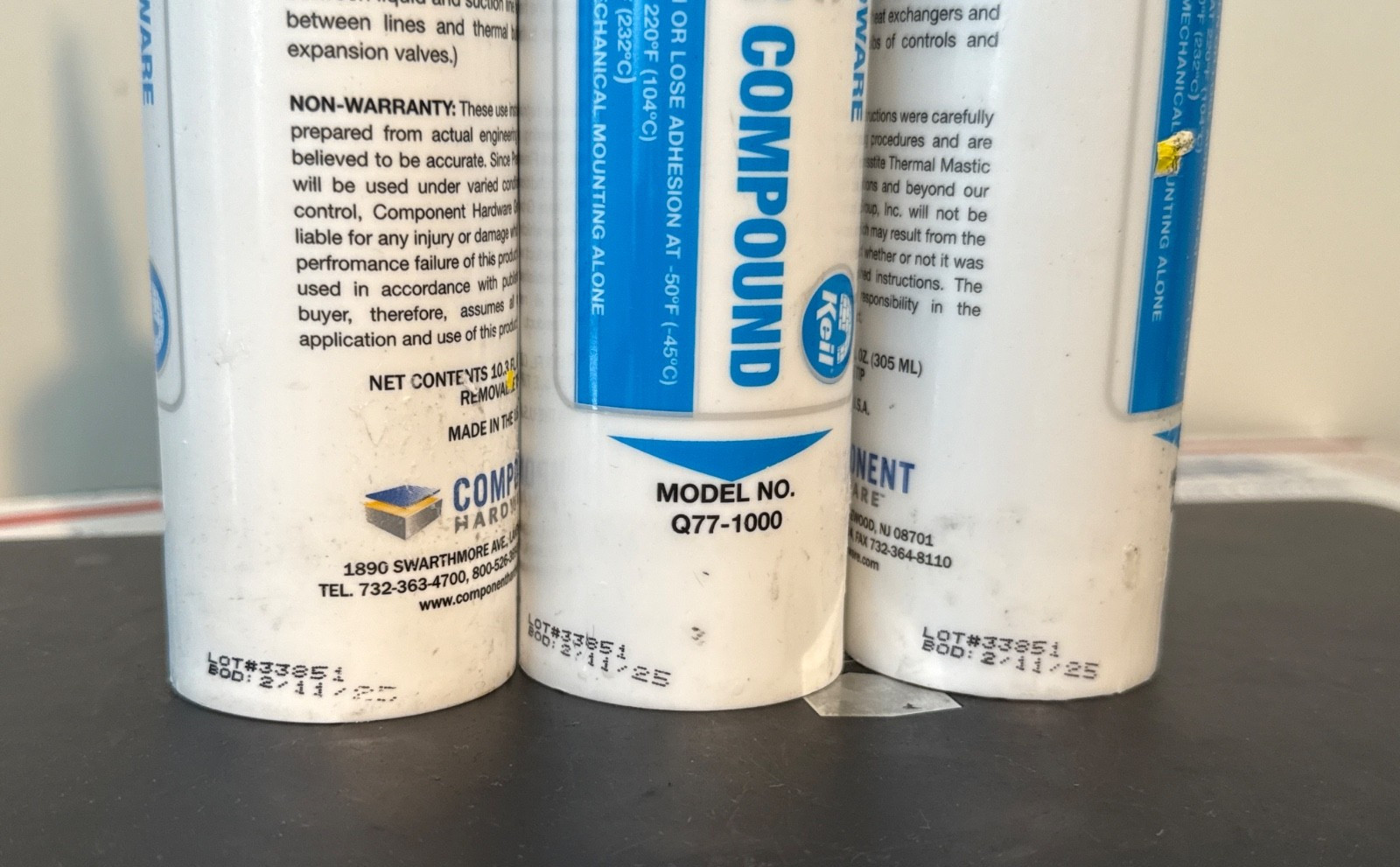 {3} KEIL THERMAL MASTIC 10 OZ TUBE HEAT TRANSFER COMPOUND-BOD. 02/ 11/ 2025