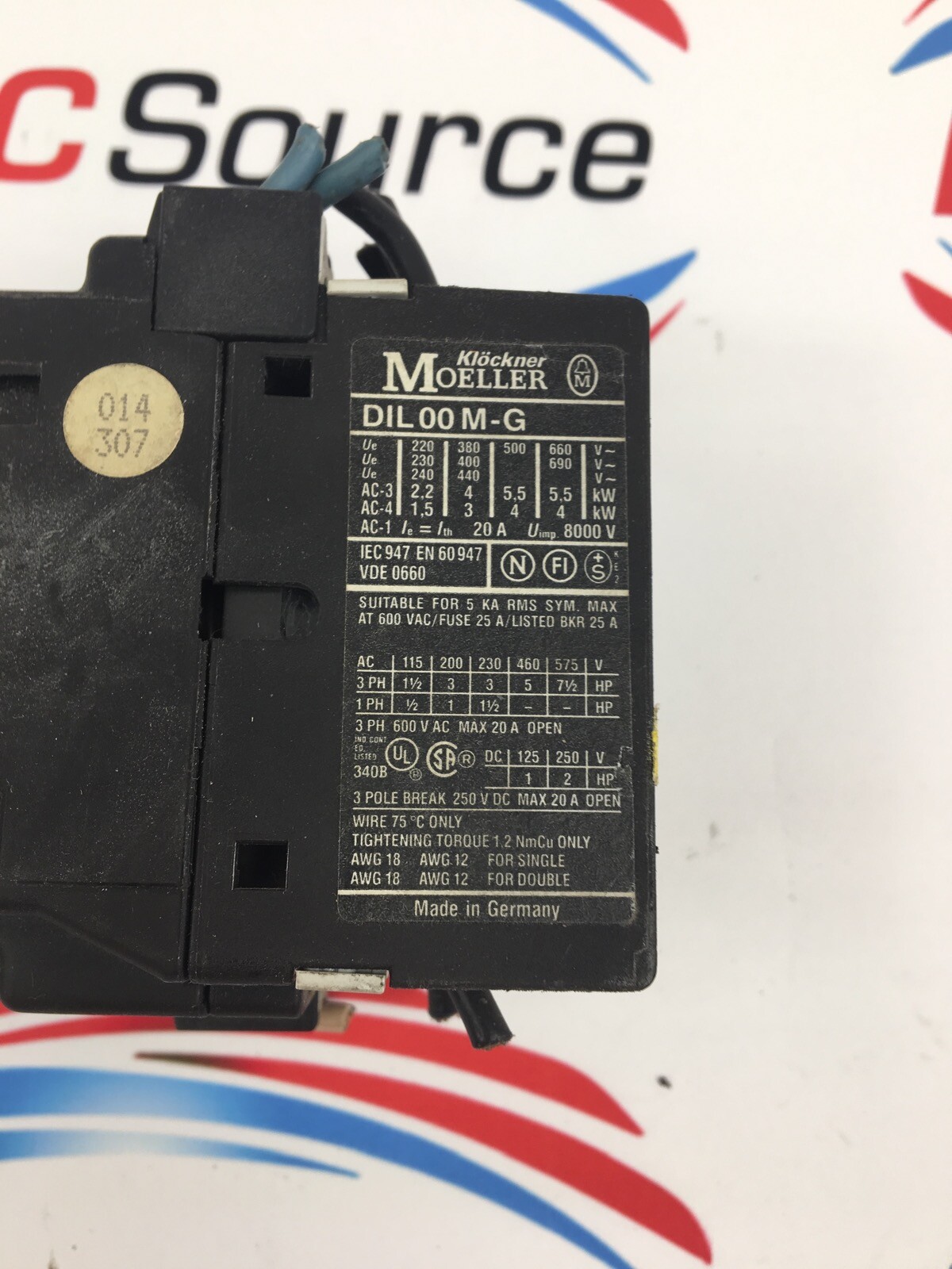 KLOCKNER MOELLER DIL00 M-G CONTACTOR