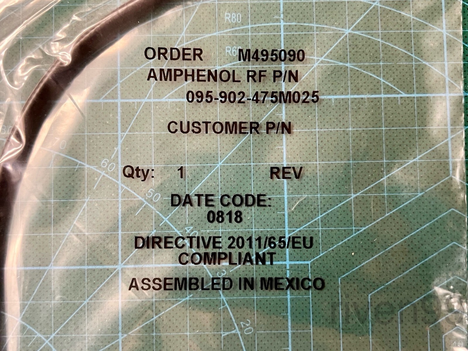 Amphenol RF LMR-195 6GHz Coaxial Cable SMA Male Plug to Male, 0.25m (9.84in)