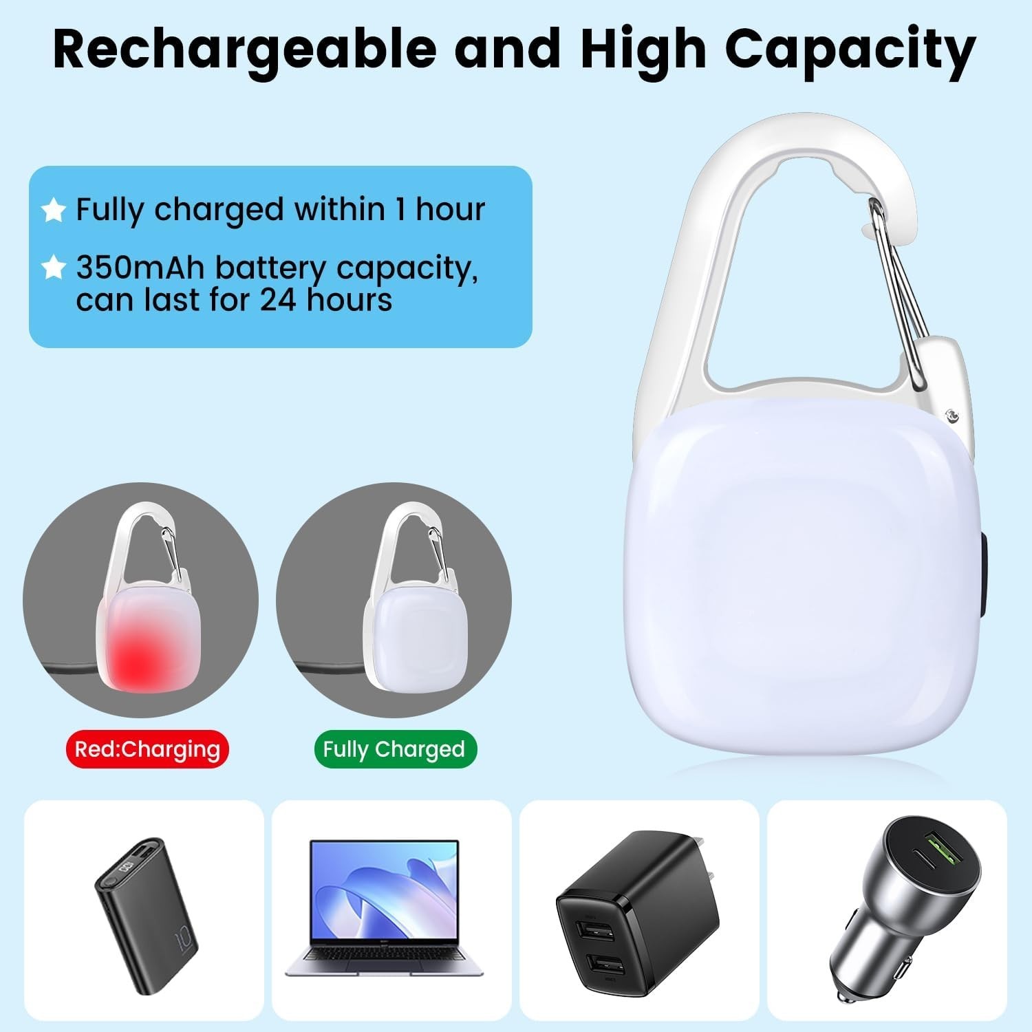 Dog Collar Light, 2 Pack Rechargeable Dog Light Clip On, 80LM Brightness 4 Co…