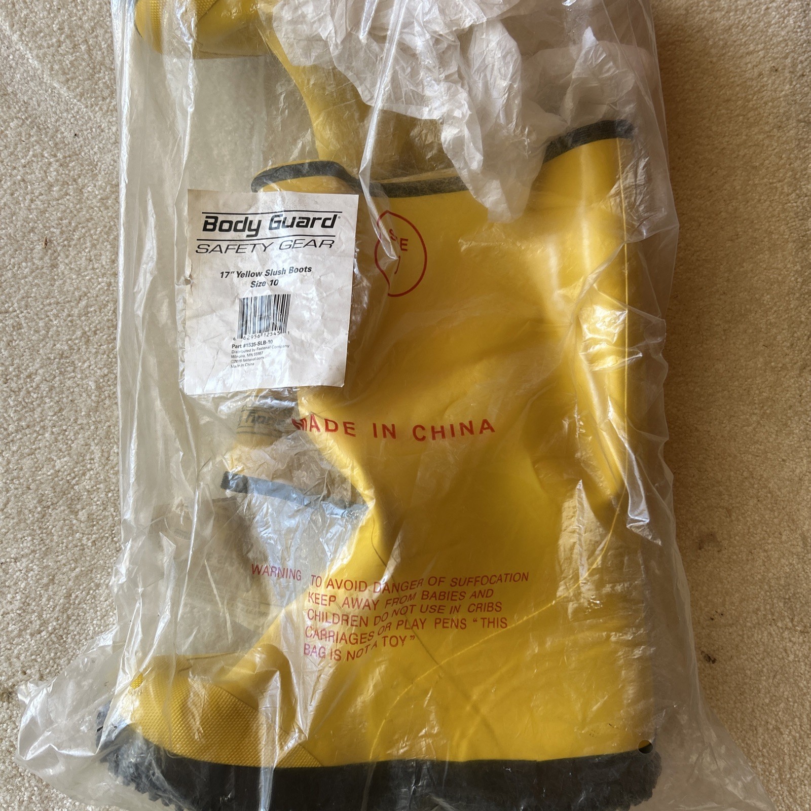 BODY GUARD 1535-SLB-10YELLOW SAFETY GEAR/SLUSH BOOTS, SIZE 10 New