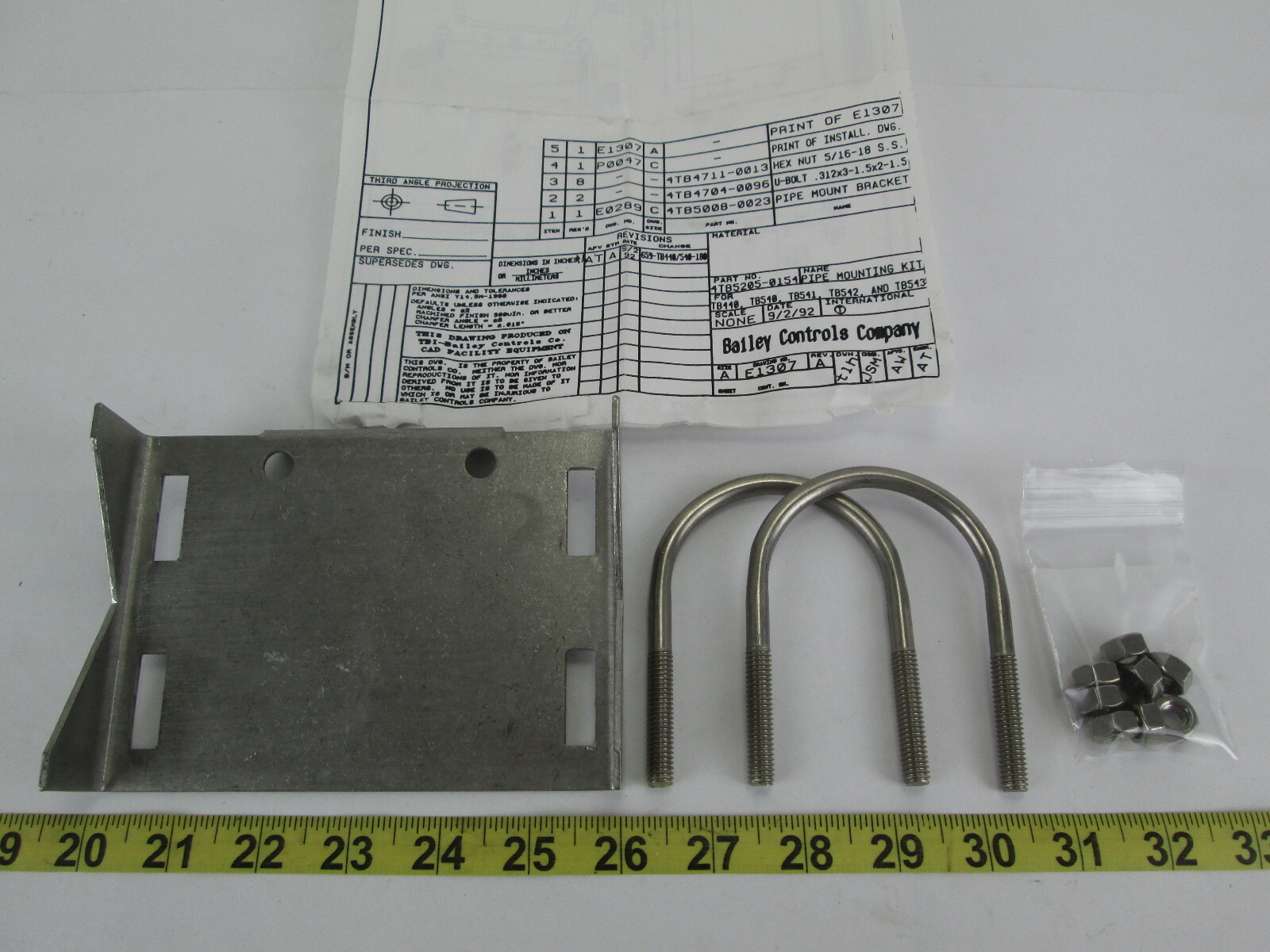 New NOS Bailey Pipe Mounting Kit 4TB5205-0154 Hardware Bracket Mount SKU B