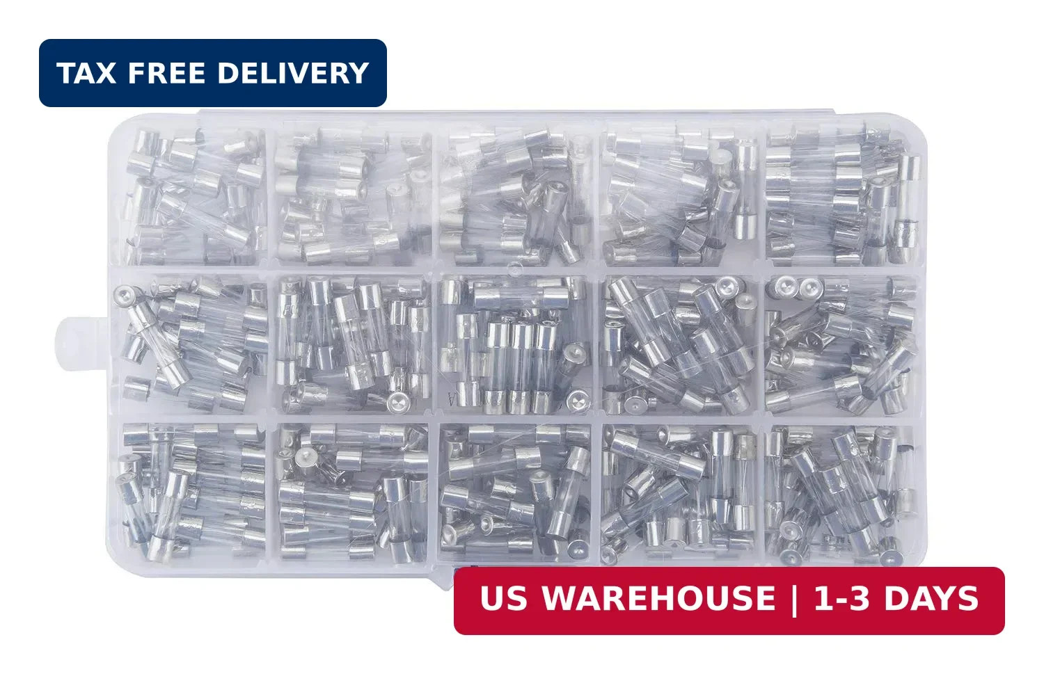 300 Pcs 15 Values 5 x 20mm Fast-Blow Glass Fuse Assortment, 250V 0.1A/ 0.25A/ 0.