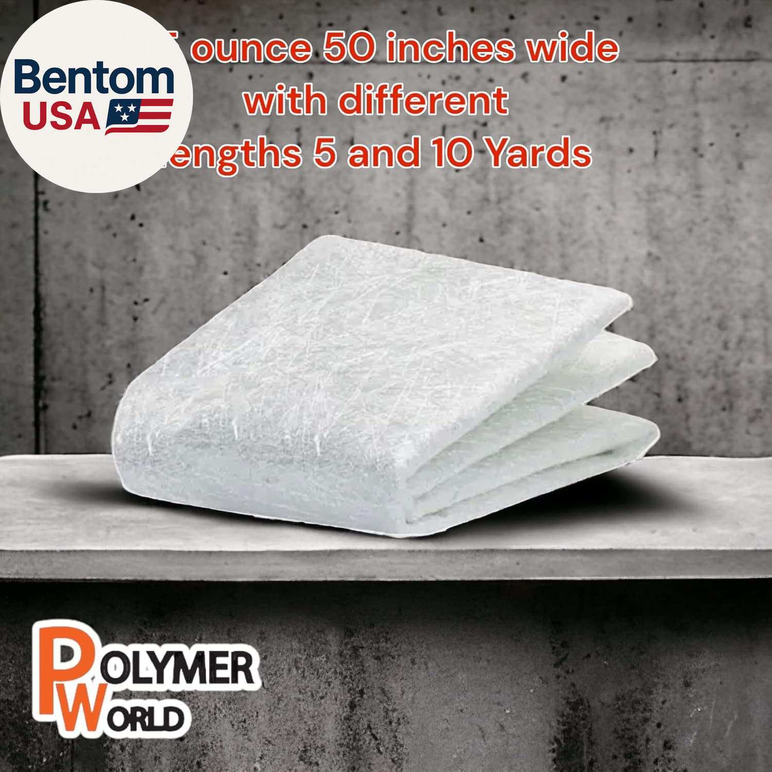 1.5X50X5 Yards Chopped Strand Mat – Lightweight & Marine-Grade Fiberglass Cloth
