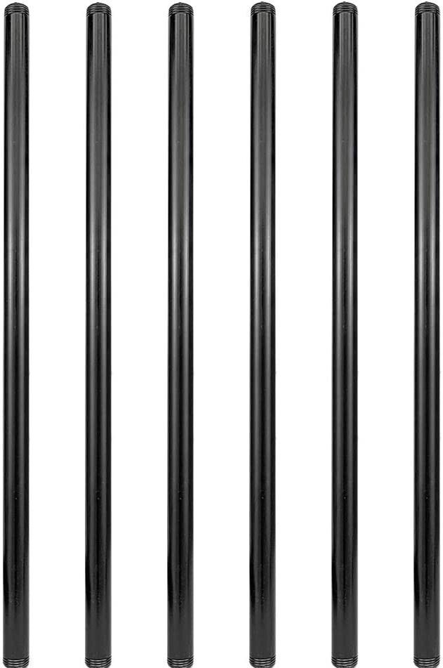 Heavy Duty Pre-cut Grey Metal Pipe 16″ x GeilSpace 6 Pack 1/2″, Industrial Steel