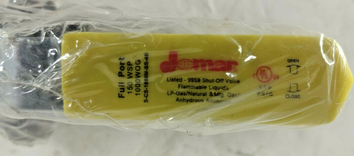 1 NEW JOMAR S-CS-1000N-SS-4B CARBON STEEL BALL VALVE 1/2″, 500-503, 1000WOG NNB