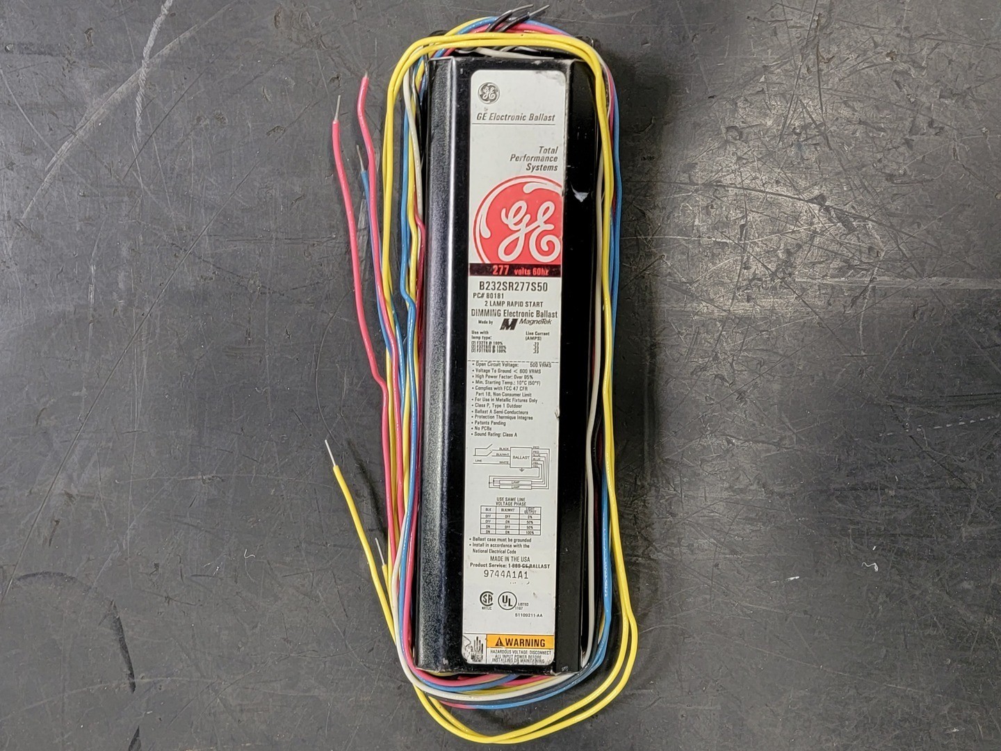 General Electric B232SR277S50 277 Volts 2 Lamps Electronic Ballast