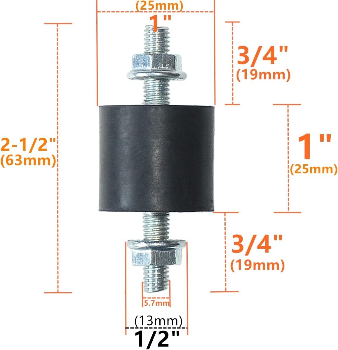 4pcs 25 x 25mm Rubber Mounts Rubber Vibration Isolator Mounts Shock Absorber