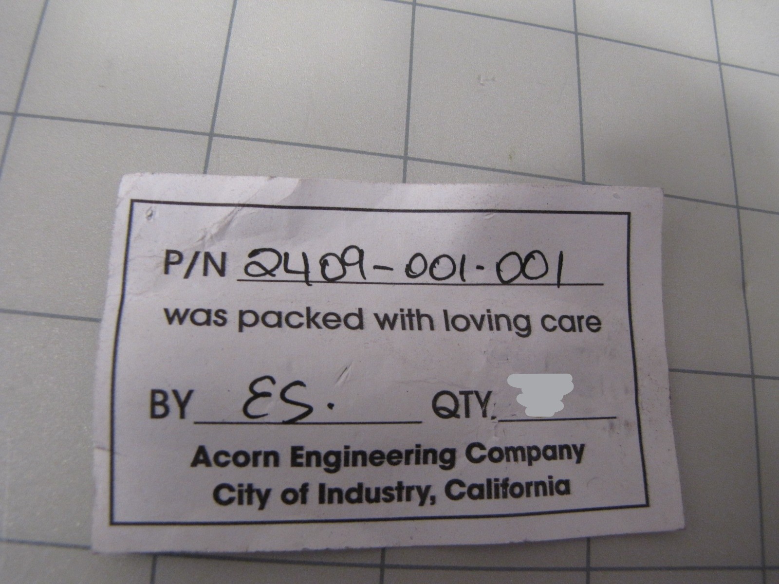 Acorn Engineering 2409-001-001 Safti-Trol Extended Stem & Plate Assembly NEW