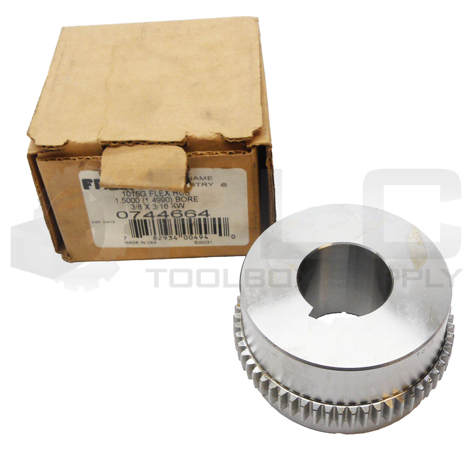 NEW FALK 0744664 FELX HUB 1015G 1.5000 BORE 3/8 X 3/16 KW *READ*