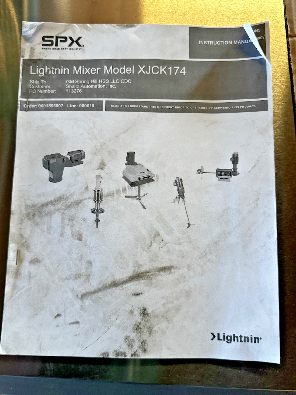 SPX FLOW Lightnin XJCK174 Mixer Agitator 1.74 HP BALDOR Motor XP Hazardous Loc