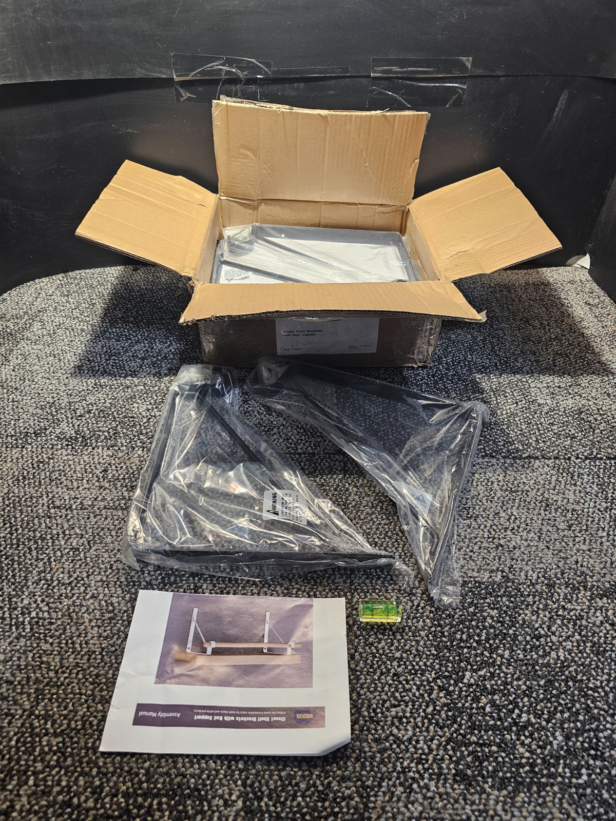 (QTY 10) Wekis Closet Rod Bracket, 10.8×10.8 in Closet Shelf Brackets Heavy Duty