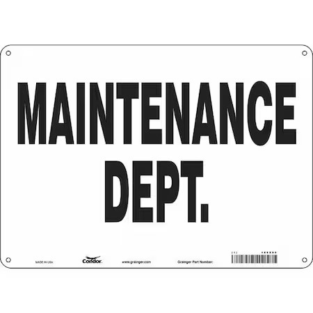Condor 486X90 Maintenance Dept., 14 In W X 10 In H, Horizontal Rectangle,