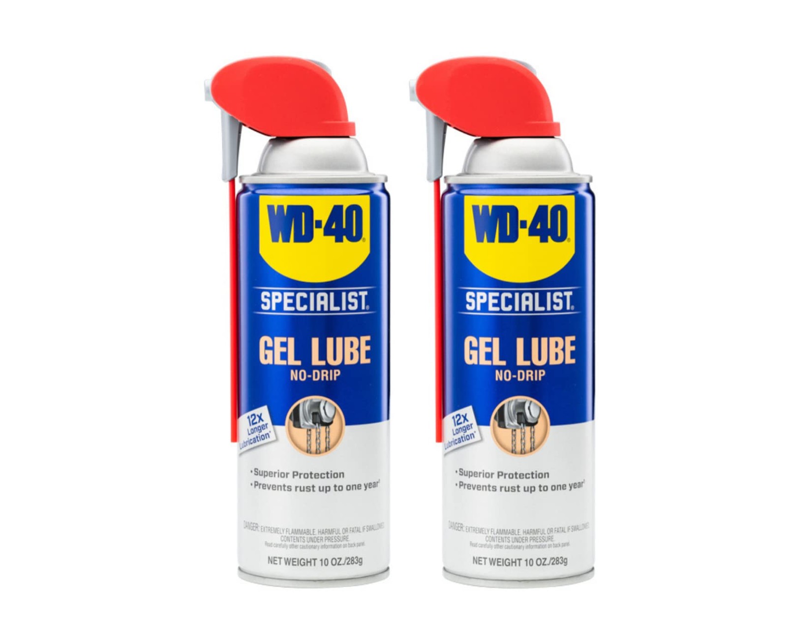 Gel Lube with Smart Straw Sprays 2 Ways, Twin Pack, 10oz cans, No drip Lubric…