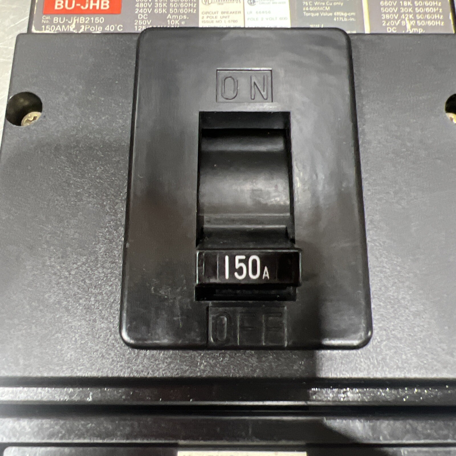 FUJI BU-JHB2150 150AMP 600VAC 250 VDC Circuit Breaker Used Surplus