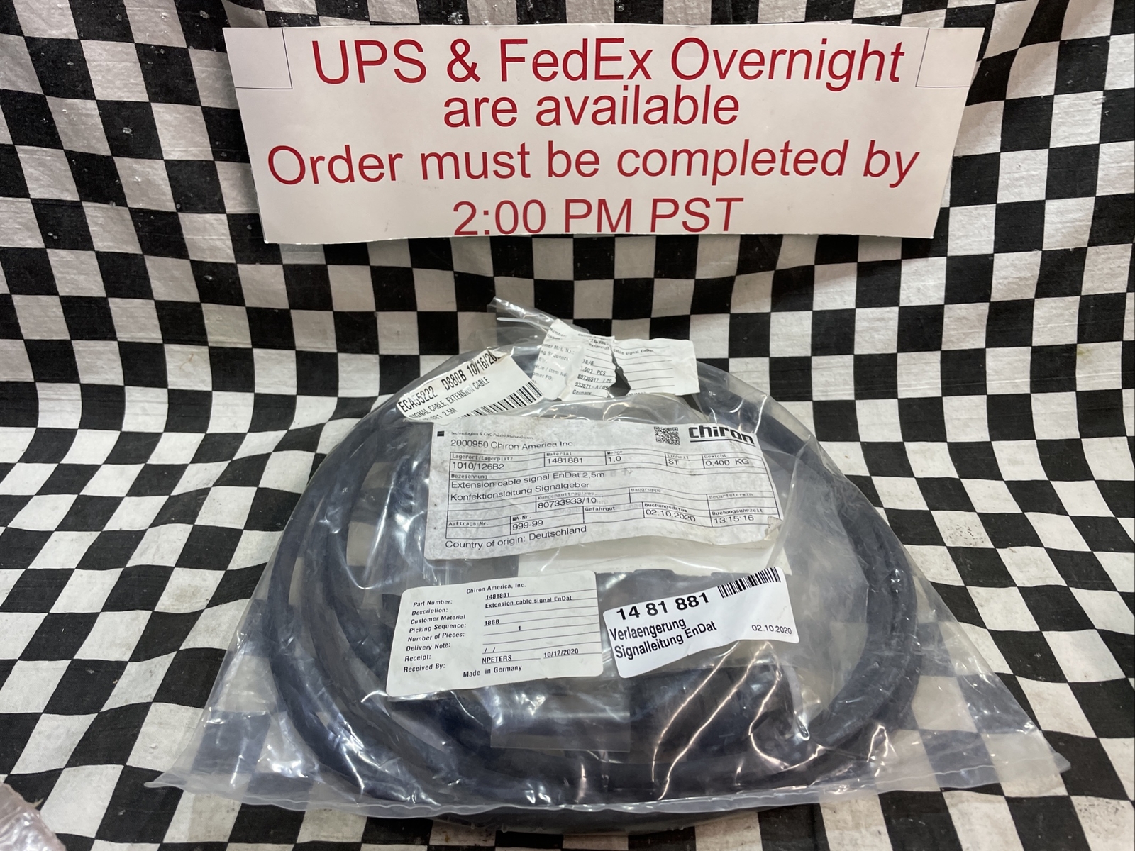 CHIRON 1481881, SIGNAL CABLE EXTENSION 2.5M , SHIPSAMEDAY#1613P10
