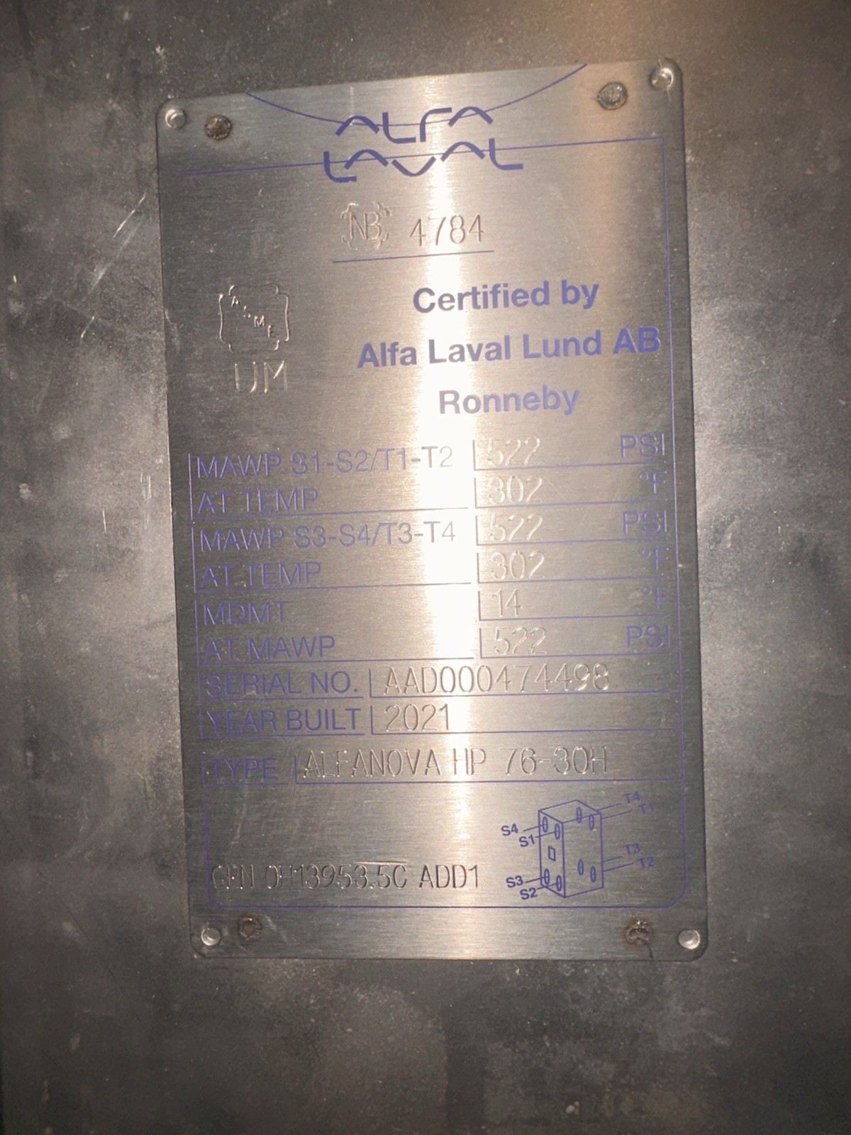 ALFA LAVAL ALFANOVA HP76-30H Brazed Plate Heat Exchanger