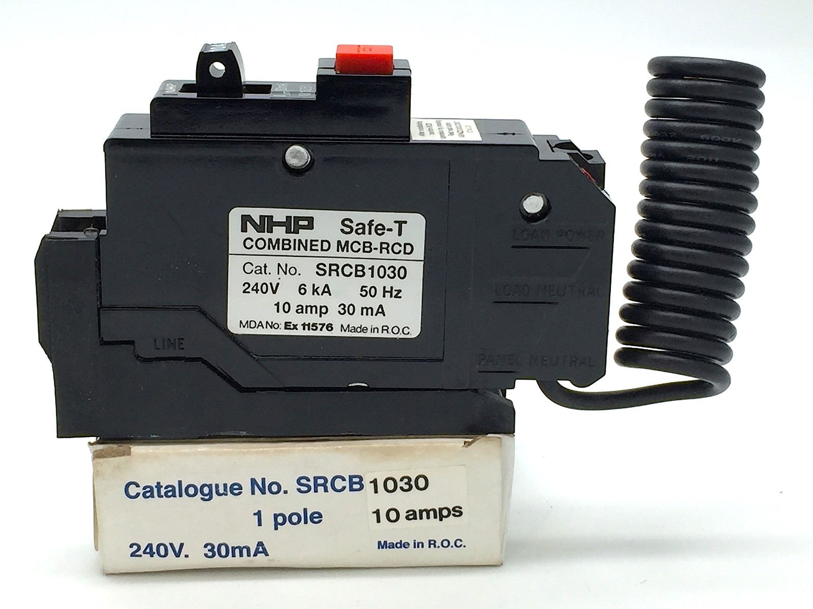 NHP TERASAKI SAFE-T SRCB1030 MCB-RCD Circuit Breaker 1P 10A 6kA 30mA