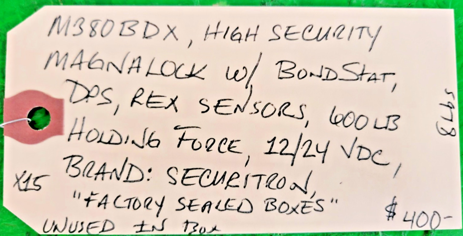 5️⃣ SECURITRON M380BDX HIGH SECURITY MAGNALOCK PESSCO OFFERING 1 G100825-3-17 🗽