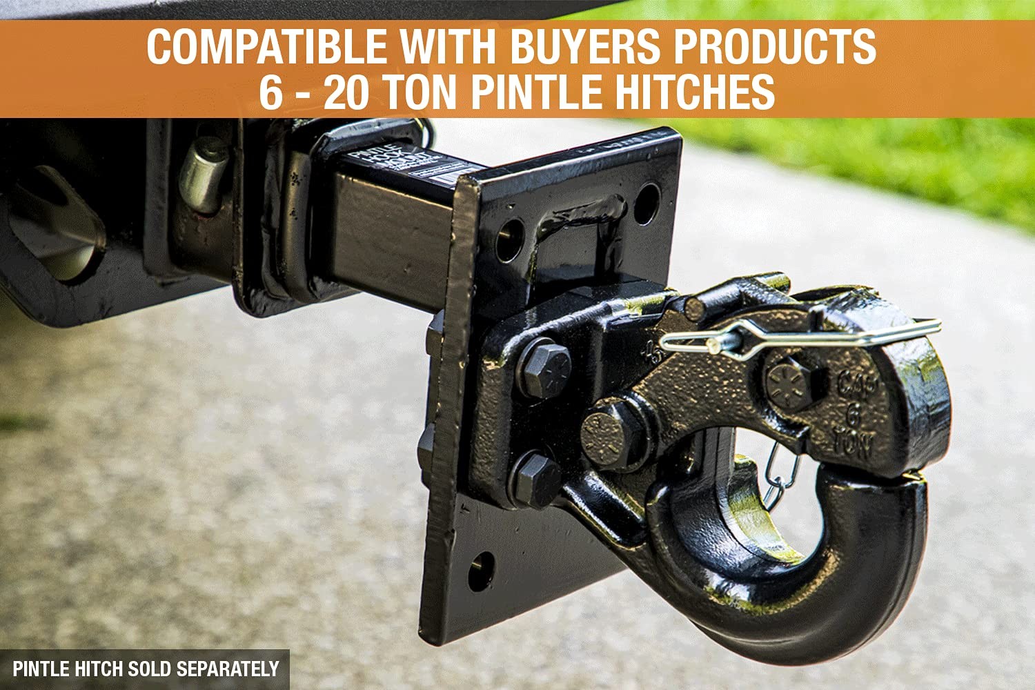 Buyers Products PM87 3 Position Pintle Hook Mount, 2″ Receiver, 9″ Shank, MGTW