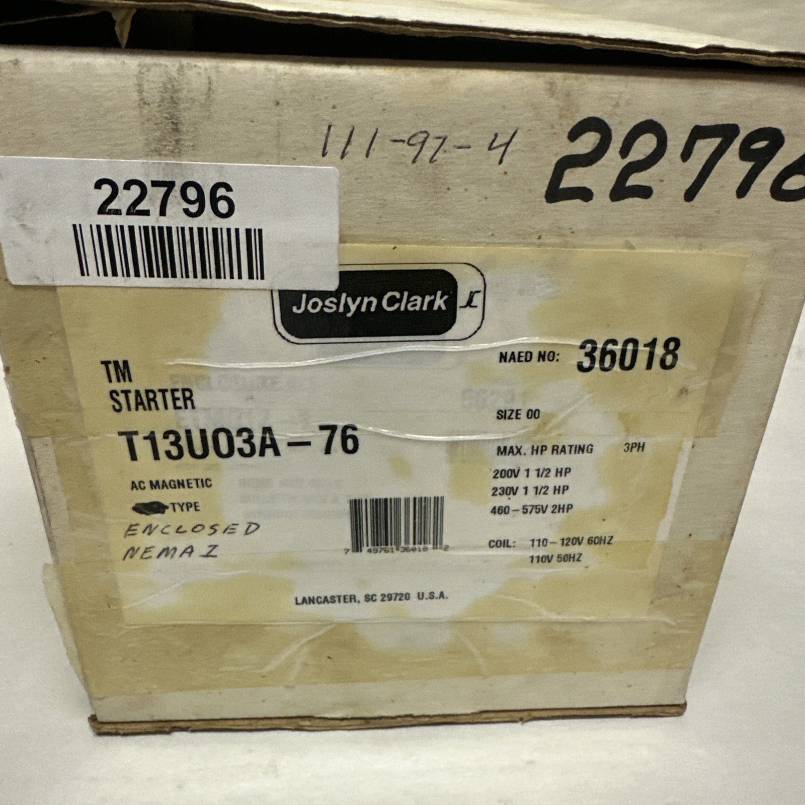 Joslyn Clark,T13UO3A-76,Size 00 w/ New Enclosure