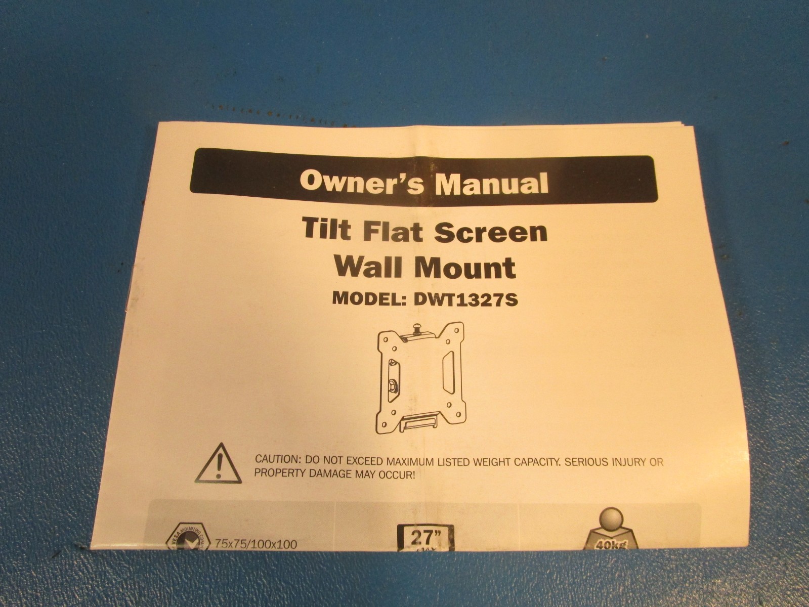 TRIP LINE DWT1327S, Flat Screen Wall Mount for 13” to 27” Displays or TV Monitor